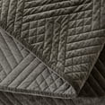 thumbnail image 6 of Superior Karina Cotton Velvet Lightweight Quilt, Throw, Grey, 6 of 9