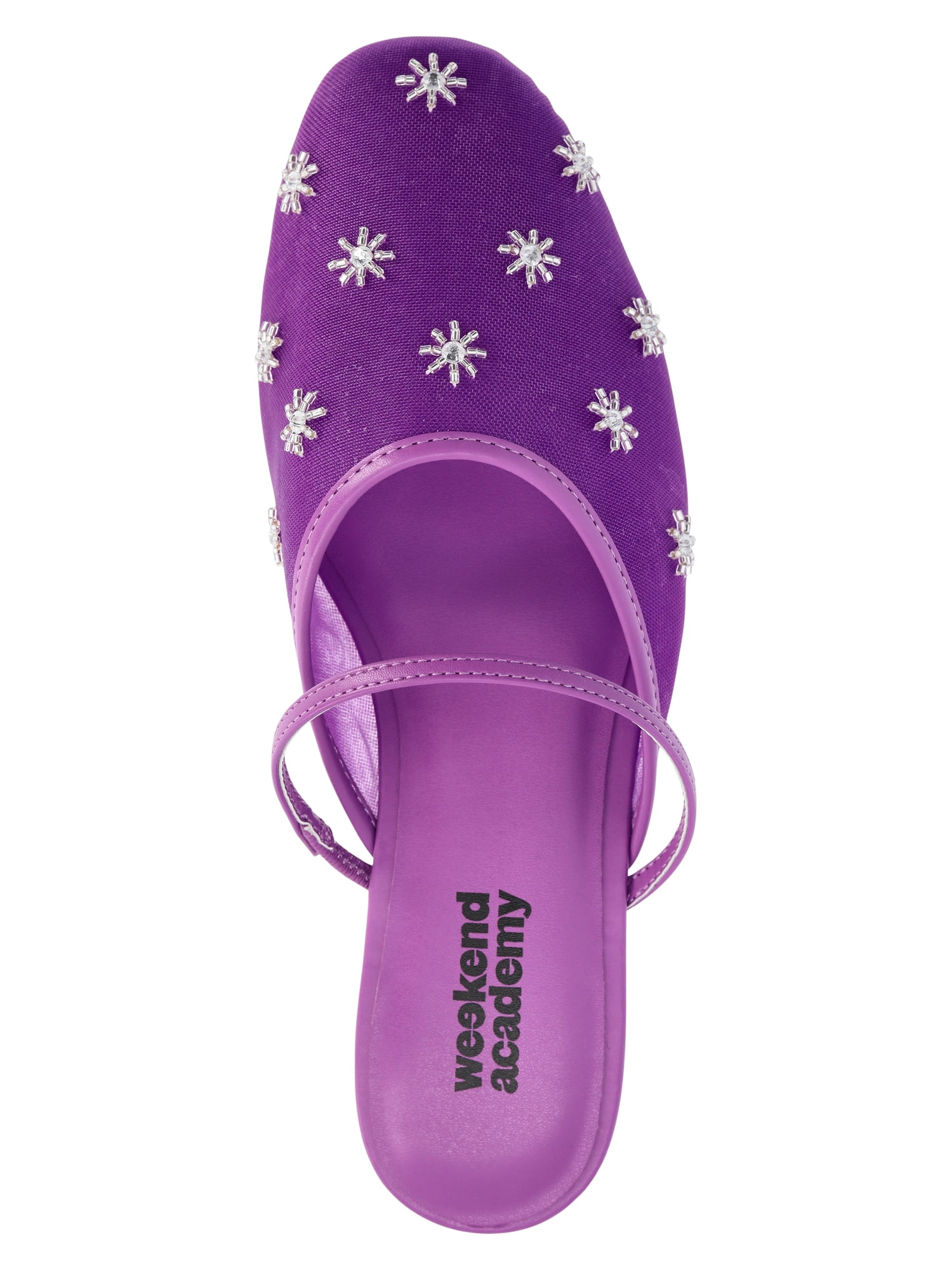 Weekend Academy Girls Beaded Mesh Slip On Shoes