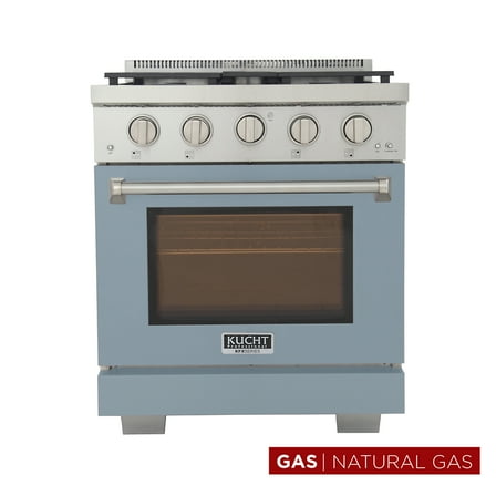 Professional 30-in Natural Gas Range in Light Blue with True Simmer Burners