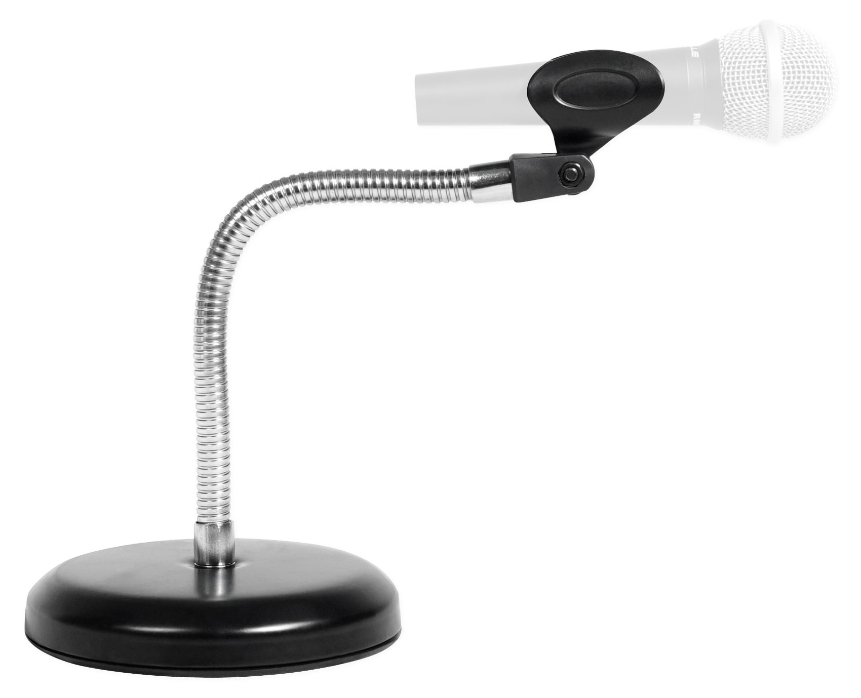 Rockville RDMS6 Studio Desktop Mic Stand w 11.8" Gooseneck+Round