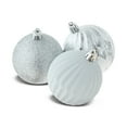 thumbnail image 2 of 50-Count Silver and White Shatterproof Christmas Ornaments, by Holiday Time, 2 of 6