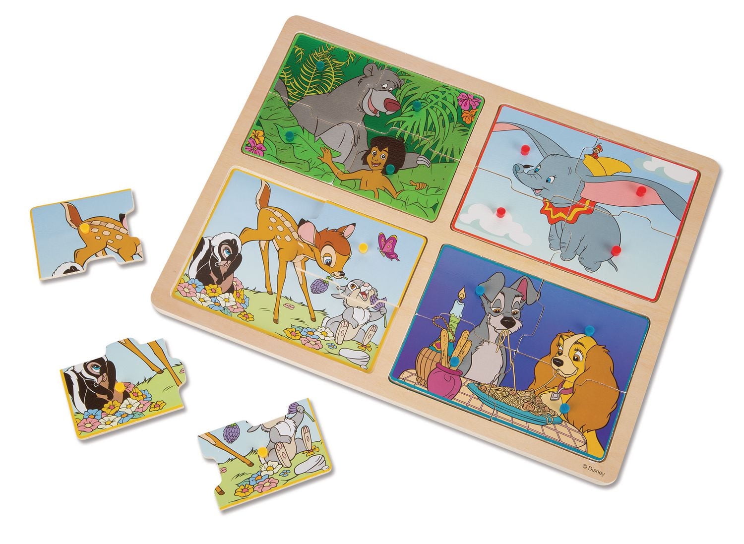 Mon premier Puzzle à boutons en bois de 16 pièces Disney Classics de Melissa & Doug