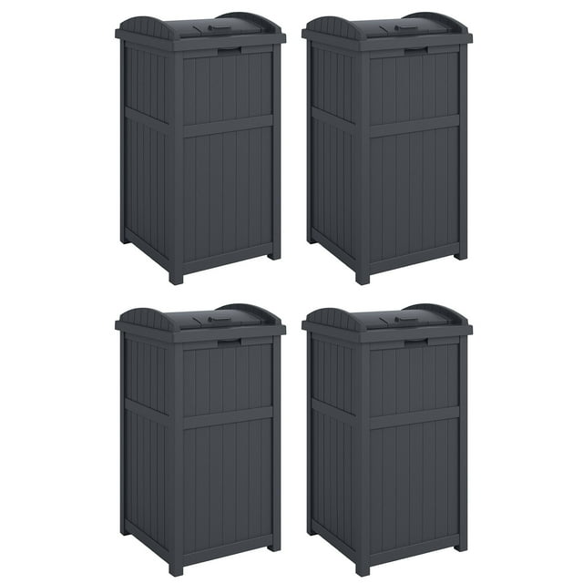 Suncast Poubelle Extérieure de 30 Gallons Hideaway, Cyberespace (Lot de 4)