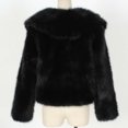 thumbnail image 6 of Women's Faux Fur Cropped Jacket Long Sleeve Open Front Cardigan Jacket Casual Fluffy Parka Shaggy Fashion Short Coat, 6 of 6