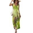 thumbnail image 2 of Cute Little Easter Bunnies on Green Grass Womens Night Club Maxi Dress V Neck Sleeveless Bohemia Long Dresses, 2 of 9