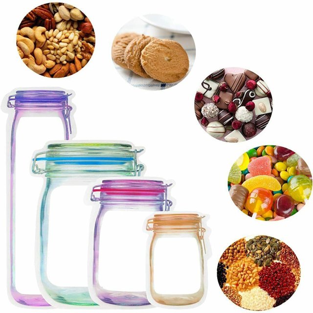 Bags 40Pcs Reusable Food Storage Bags Leakproofness Large Capacity Zipper Design Portable Snack Packaging Bag for Home