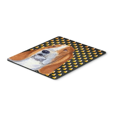 "Basset Hound Candy Corn Halloween Portrait Mouse Pad Hot Pad or Trivet"