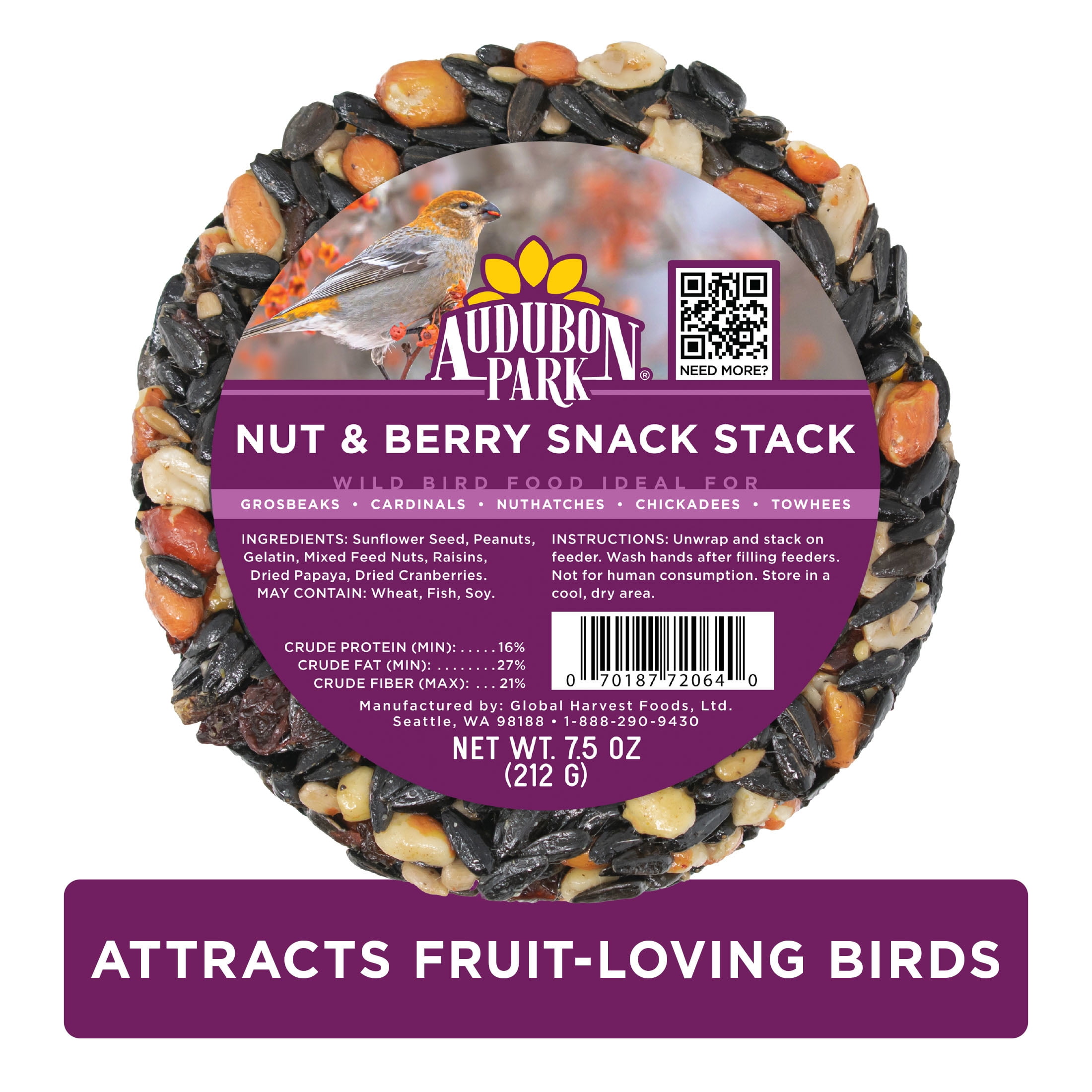 Audubon Park Nut & Berry Snack Stack Wild Bird Food, 7.5 oz.