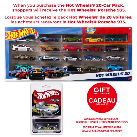 Hot Wheels Set of 20 Toy Sports & Race Cars in 1:64 Scale, Collectible Vehicles (Styles May Vary) Gift With Purchase 04' MAZDA SPEED
