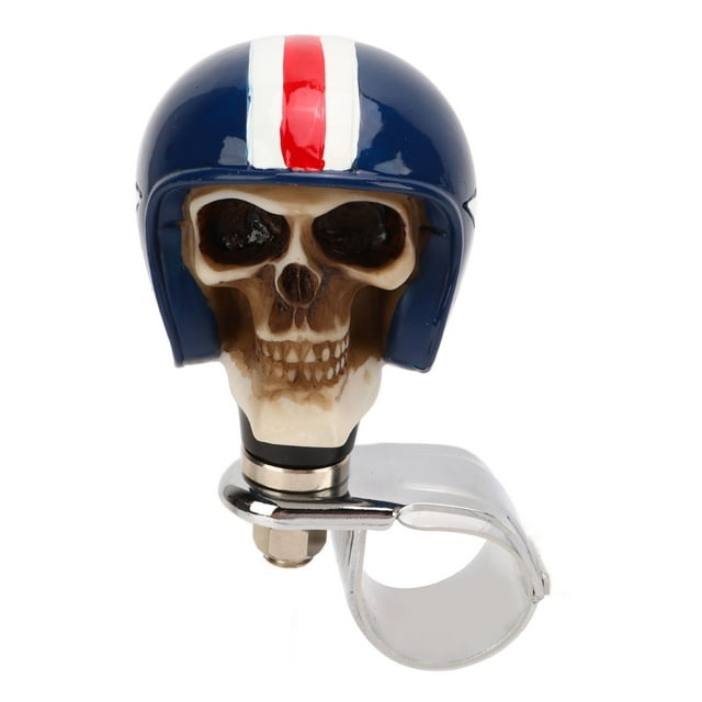Volante con forma de calavera, pomo suicida, manivela giratoria para camiones, tractores, barcos, color azul