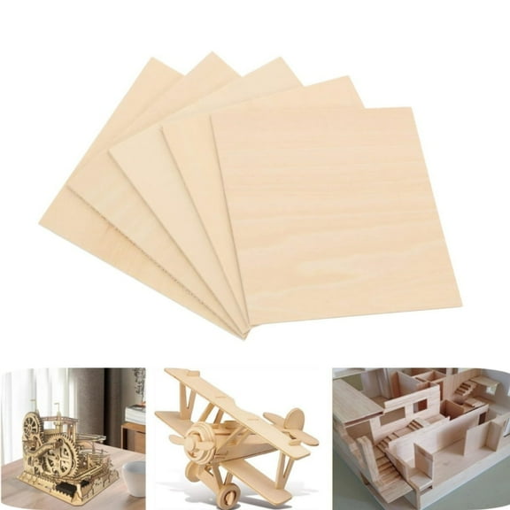 5.9x5.9x0.1In Thin Wooden Sheets,QZS Plywood Sheets,Unfinished Wood Boards Blanks for Laser Cutting,Engraving,Burning,Crafts,12 Pcs