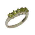 thumbnail image 1 of LBG British Made 14k White Gold Natural Peridot Womens Eternity Ring - 33 size options - Size 7, 1 of 6