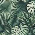 thumbnail image 6 of PIKWEEK Waterproof Resistant Fabric Tropical Palm Leaves Green Tropical Palm Round Tablecloth White, 6 of 8