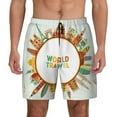 thumbnail image 2 of Goofa World Travel3 Printed Men's Swim Trunks Board Shorts Quick Dry Mens Swimming Trunks with Compression Liner,Breathable Fit Hawaii Beach Shorts-X-Large, 2 of 9