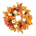 thumbnail image 3 of Corona artificial de espuma de 45/50 cm con forma de calabaza, piñas de pino falsas, hojas de arce para decoración de otoño, corona de Acción de Gracias, 3 of 5