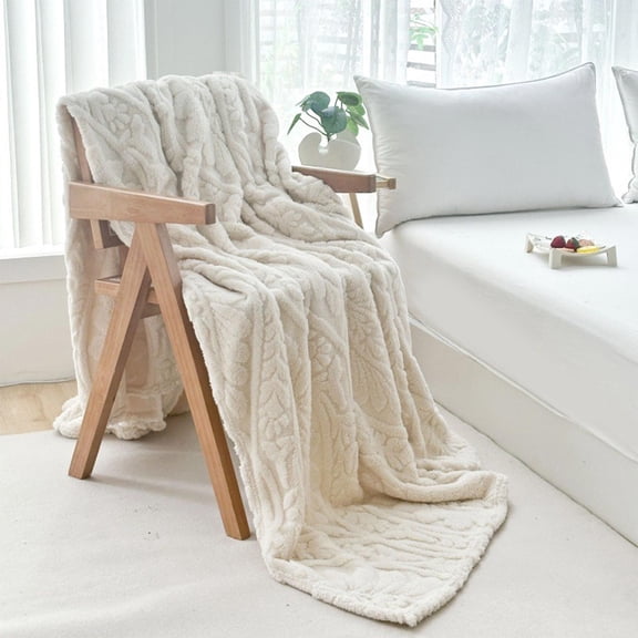 Soft Flannel Blanket - Lightweight for Couch Bed Chair - Thick, Warm and Breathable - All Season Cozy Fuzzy,28X40 in (White)