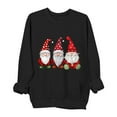 thumbnail image 2 of Lopecy-Sta Women's Christmas Gnome Print Crewneck Sweatshirt, Casual Long Sleeve Pullover Top for Holiday Party Daily Wear Black XL, 2 of 6