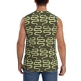 thumbnail image 4 of Fotbe Men's Green Snake Print Men's Sleeveless Muscle Tank Tops Casual T-Shirts for Gym Workout Beach-Large, 4 of 8