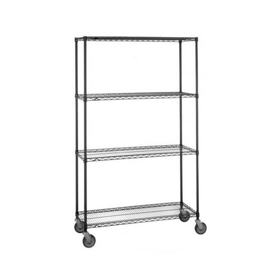 Olympic 14 In Deep 4 Shelf Mobile Cart Black 36 W X 59 H Olympic 14 In Deep 4 Shelf Mobile Cart Black 36 W X 59 H Com