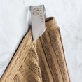 thumbnail image 4 of Cotton Highly Absorbent 12-Piece Solid and Checkered Border Towel Set, Coffee, by Superior, 4 of 7