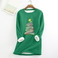 thumbnail image 1 of Meihcang Chandails Molletonnés Doublés en Sherpa pour Femmes Grande Taille, Graphique d'Arbre de Noël, Col Rond, Chandail en Molleton à Enfiler, Haut Chaud d'Hiver pour Noël, 1 of 4