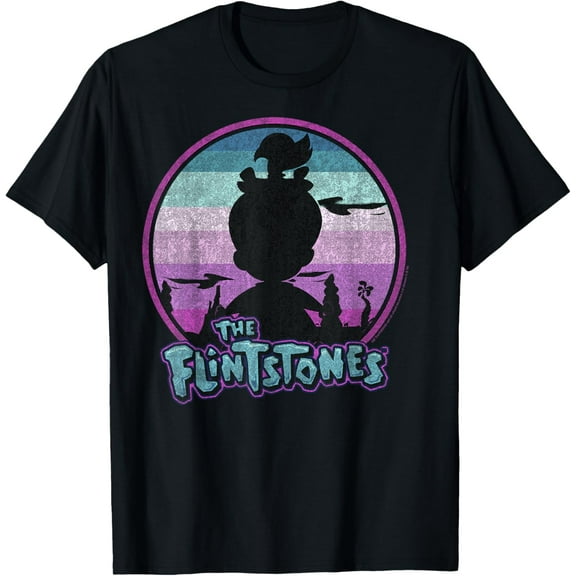 The Flintstones Pebbles Sunset Silhouette T-Shirt Cotton Short Sleeve Crew Neck Soft T-shirt
