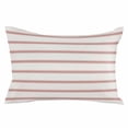 thumbnail image 2 of Red Striped Throw Pillow Cover, Pillowcase Protectors with Zipper, Breathable Decorative Lumbar Pillow Case Cover, Rustic Red Stripe Modern Art Beige Pillow Shams for Couch Sofa 12x20Inch, 2 of 8