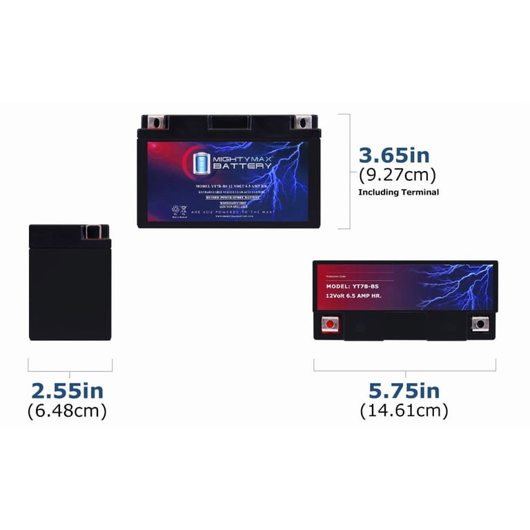 Mighty Max Battery YT7B-BS 12V 6.5AH AGM Rechargeable Battery for