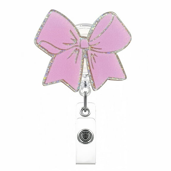 Bowknot Badges Holder with Swivel Alligator Clip Doctor Nurse Badges Reels Holder Retractable Badges Reel for Office