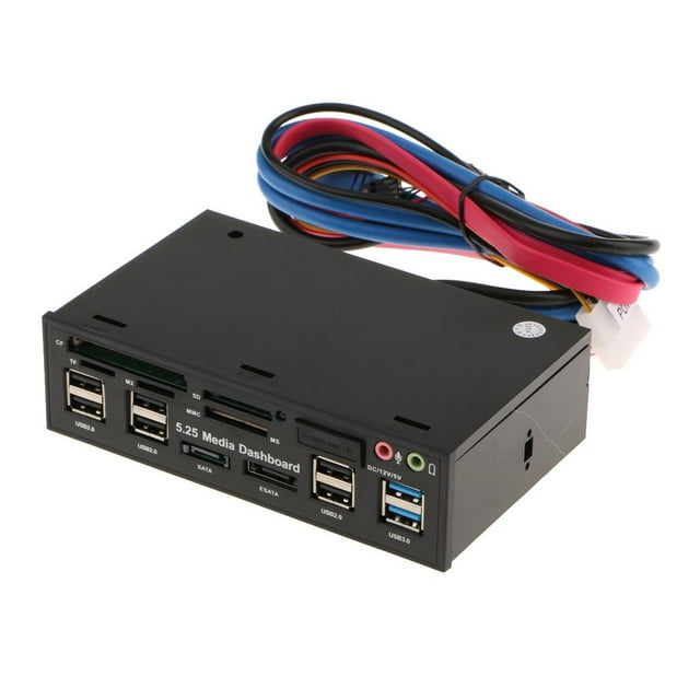 Hub USB3.0 multifunción del panel frontal de 5,25 pulgadas, lector de s todo en compatible con múltiple, de medi shamjiam Lector de tarjetas USB del panel frontal