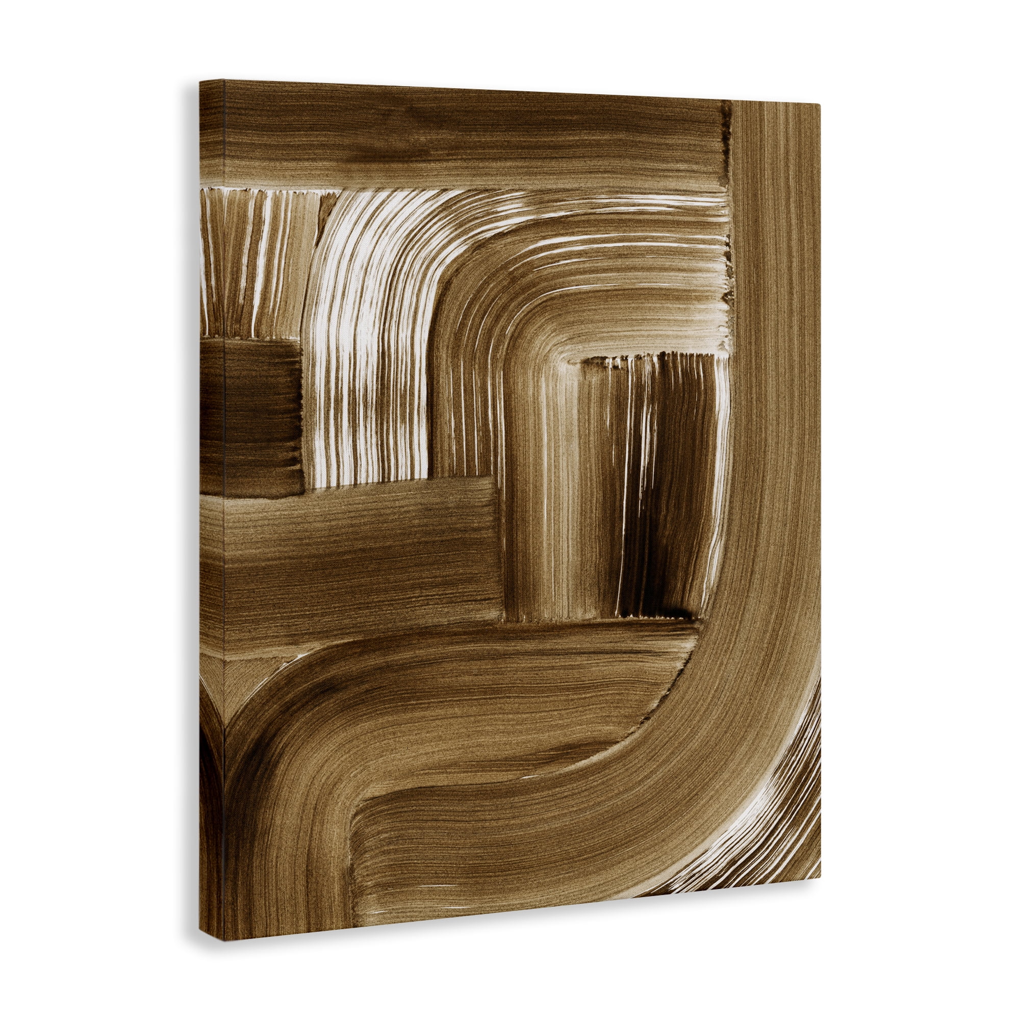 Stupell Industries Brown Curved Arches Abstract Painting Gallery Wrapped Canvas Art Print Wall Art, 16 x 20