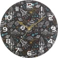 thumbnail image 5 of GZHJMY Space Rocket Wall Clock, 10" Silent Non Ticking Round Clock, Oil Painting Easy to Read Clock for Living Room Bedroom Bathroom Home Decor Holiday Gifts, 5 of 7