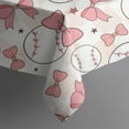 thumbnail image 5 of Pink Baseballs with Bows Pattern Square Tablecloth,Waterproof Square Table Cover,Wipeable Spillproof Washable Table Cover for Home Kitchen Party Decor 42"X42"(107x107cm), 5 of 6