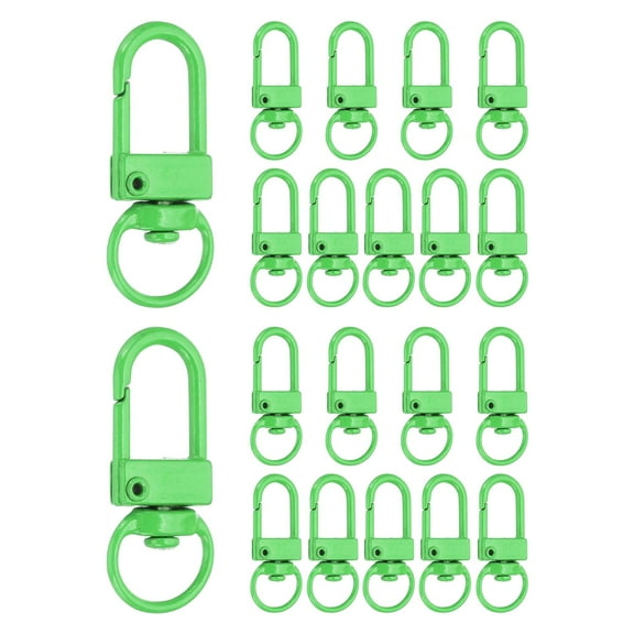 Uxcell Metal Lobster Claw Clasps, 20 Pack Swivel Lanyards Trigger Snap Hooks, Green