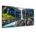 thumbnail image 3 of TISHIRON 3PCS Framed Canvas Wall Art Set,36"x24" Waterfall Landmark Canvas Art Decor, 3 of 7