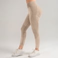 thumbnail image 6 of Cellulite 3D Leggings for Women Full Length Buttery Soft Yoga Pants Resistance Band Leggings No Front Seam Scrunch Butt Lifting Leggings Scrunch Butt Compression Legging Skin-Friendly Beige L, 6 of 9
