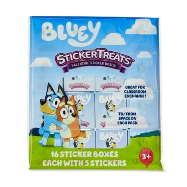 Bluey Sticker Treats, Valentine's Day, Party Favors, Chidren's Greeting Cards, Paper, 16 Count