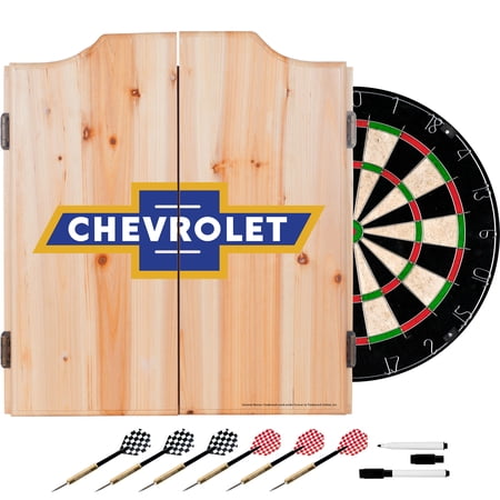 Chevrolet Dart Cabinet Set with Darts and Board - Super Service
