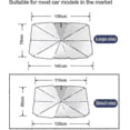 thumbnail image 2 of Car Sunshade Windshield Sun Shade, Titanium Silver Cloth Foldable Windshield Sun Shade Umbrella, 2 of 5