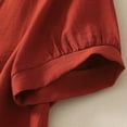 thumbnail image 7 of DeHolifer T-Shirts for Women Plus Size Cotton Linen Half Sleeve Embroidered Crewneck Casual Loose Blouse Red 3XL, 7 of 7