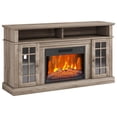 thumbnail image 4 of Litake Farmhouse Electric Fireplace TV Stand for TVs up to 58 Inch, Entertainment Center with 23" Electric Fireplace Remote Control, TV Console Cabinet with Open Storage Shelves for Living Room, Wood, 4 of 7