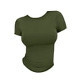 thumbnail image 5 of BILIKEYU 3PC 3PC Women's Y2K Crop Tops, Aesthetic Going Out Shirts Short Sleeve Slim Fit Hollow Knot Tee Summer Trendy Y2K Clothes for Teen Girls Tween Streetwear Fashion 2026, Green, 5 of 5