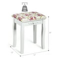 thumbnail image 4 of Costway Vanity Wood Dressing Stool Padded Chair Makeup Cushion White Backless, 4 of 11