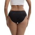 thumbnail image 4 of OEIOEI Period Underwear for Women Side Button Low Rise Bikini Leakproof Panties 40ml Reusable(L,Black), 4 of 11