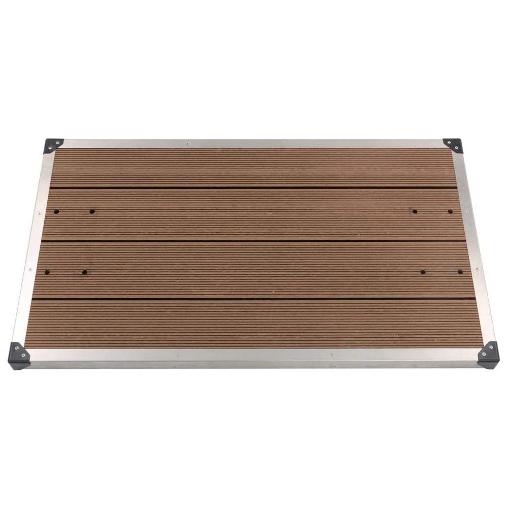 vidaXL Outdoor Shower Tray WPC Stainless Steel 43.3"x24.4" Brown