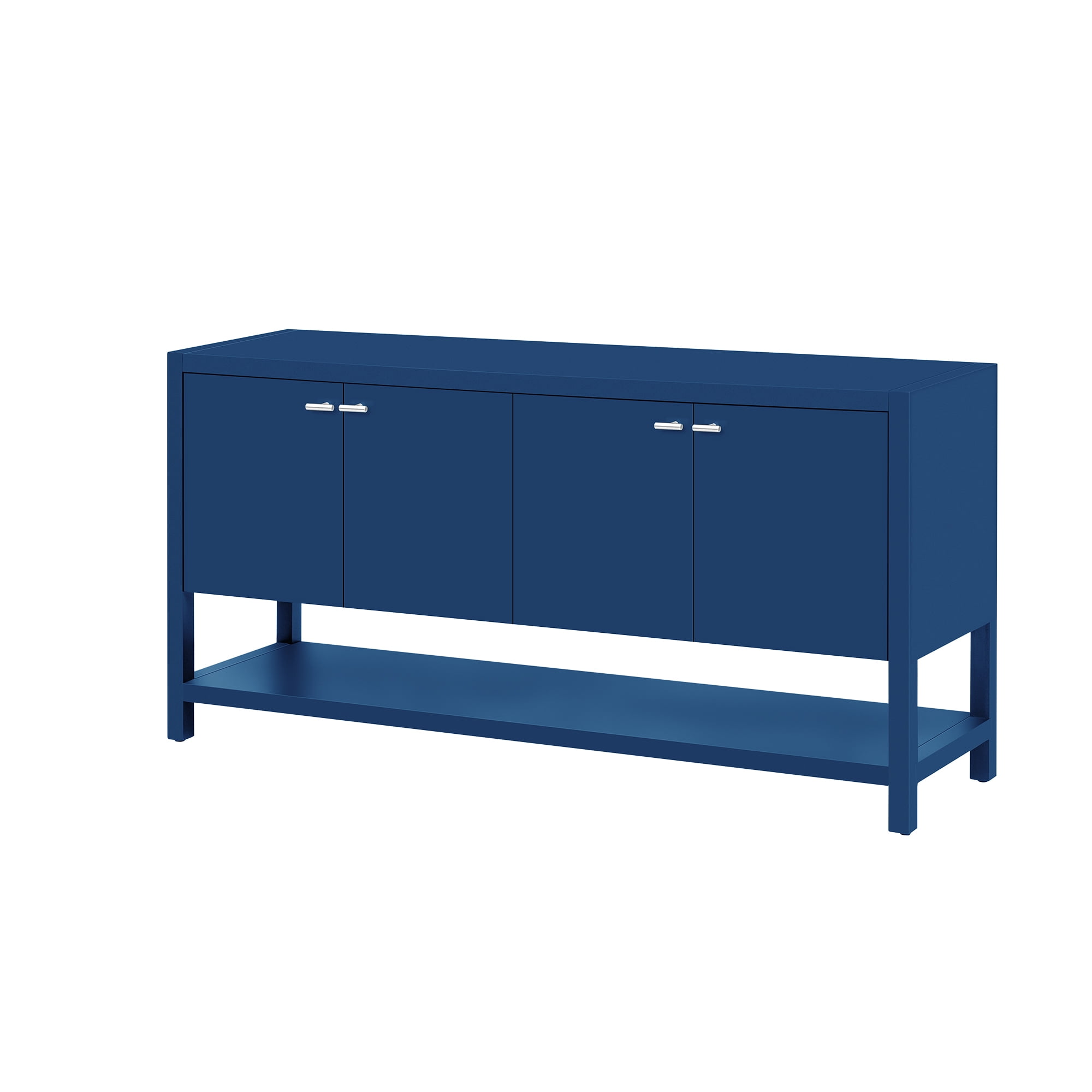 EUROCO 59.6" Long Console Table,Narrow Wood Sofa Table with 4 Doors,Wood Frame and Open Storage Shelf,Entryway Table for Living Room, Hallway, Foyer, Bedroom,Navy Blue