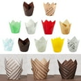 50Pcs Large Tulip Muffin Cases Cupcake/Muffin Wraps Multiple Colours
