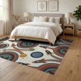 thumbnail image 3 of ODIKA 6'x9' Washable Area Rug Educational Motifs Border Cartoon Rocket Constellation Plane Playful Expressive for Queen Size Bedroom, Under Bed, Master Suite, Easy Care, Non-Shedding, 3 of 7