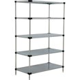 thumbnail image 3 of 5 Tier Solid Galvanized Steel Shelving Starter Unit, 36"W x 24"D x 74"H, 3 of 6