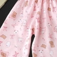 thumbnail image 3 of Girls Wide Leg Sweatpants Open Bottom School Pants Casual Clothes Joggers with Pockets Drawstring 6-12 Months 12-24 Months 2T 3T 4T 5T 6T 7T 8T 9T Children Light Pink 6-12 Months, 3 of 3